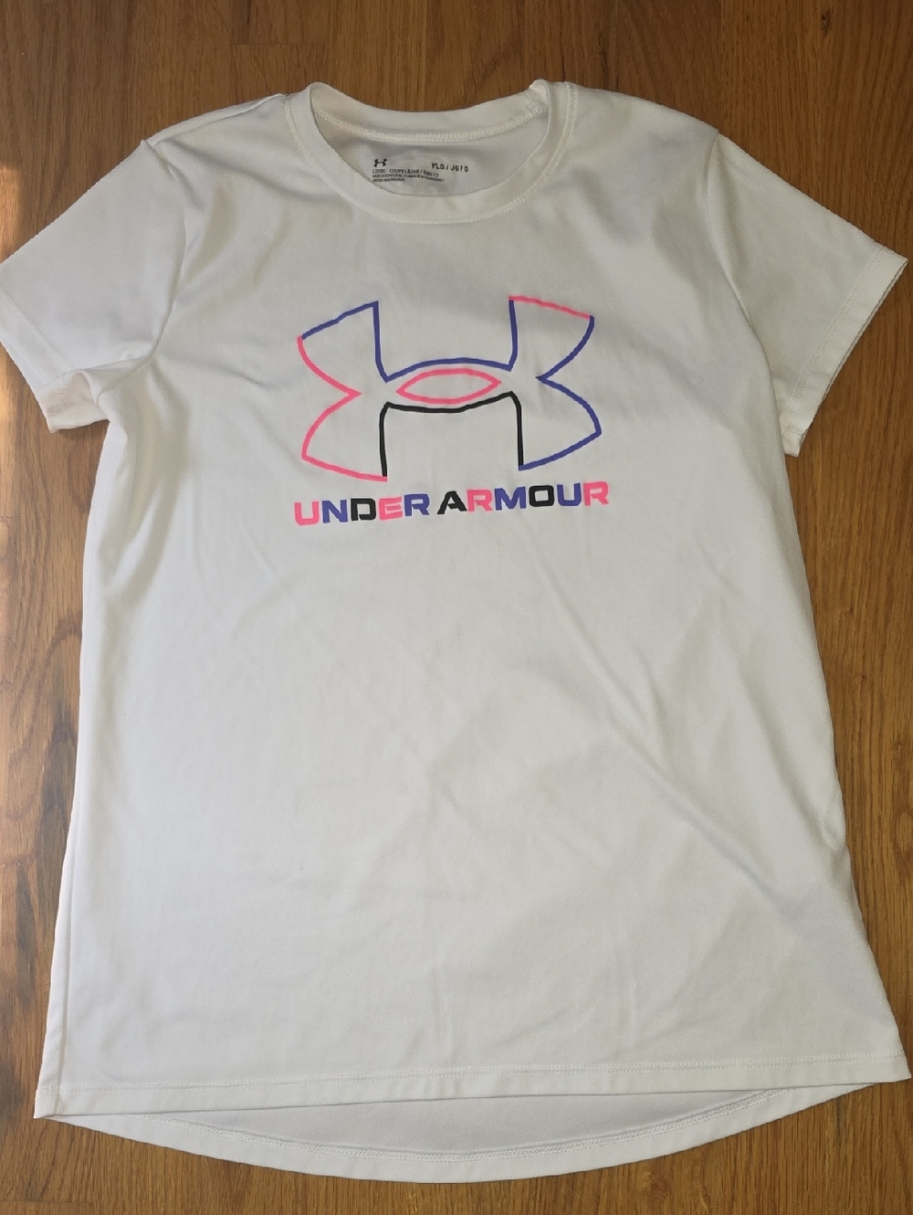 Under Armour Girls' White Short-Sleeve Logo Tee